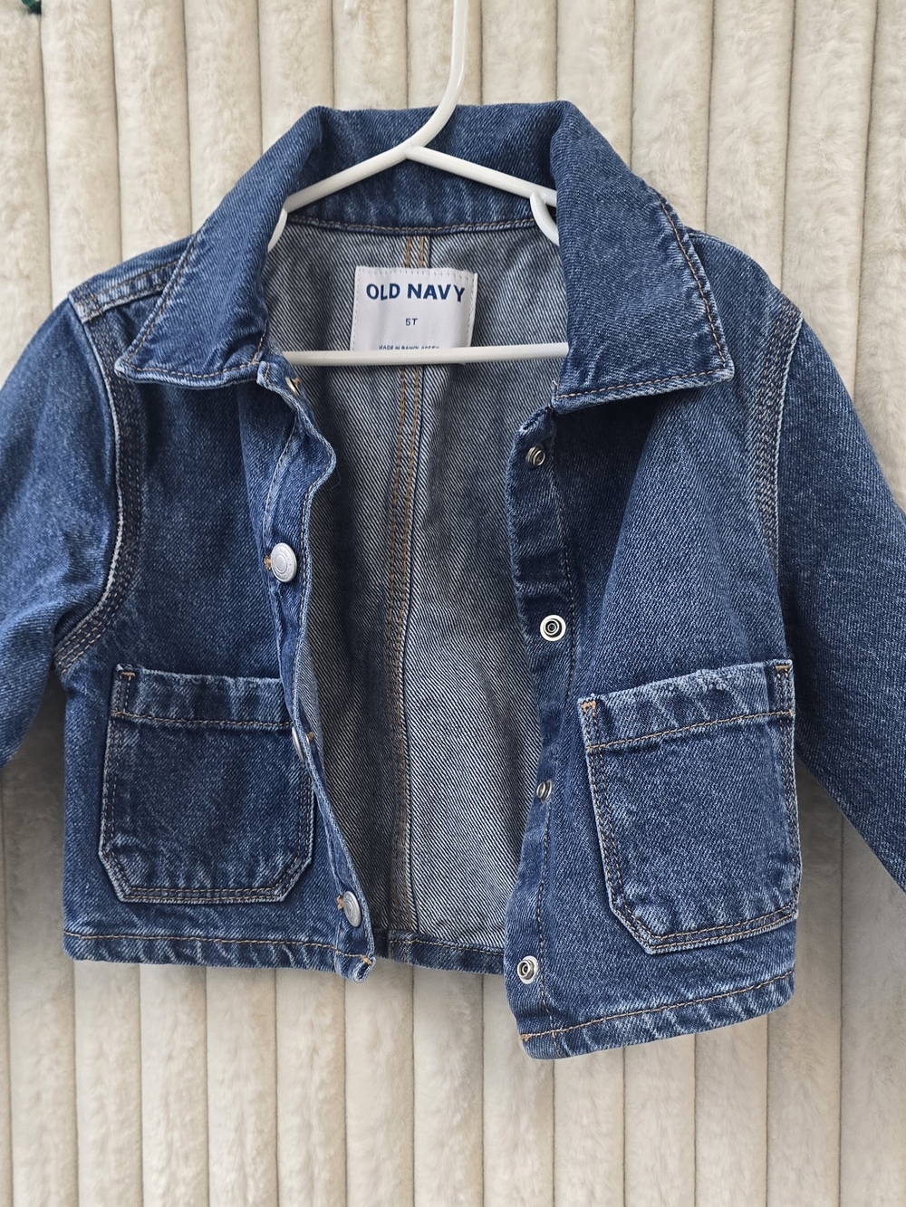 Old Navy Blue Kids Denim Jacket with Patch Pockets